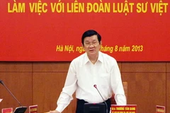 Chủ tịch nước Trương Tấn Sang phát biểu tại buổi làm việc. Ảnh: Nguyễn Dân - TTXVN