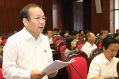 Đại biểu Quốc hội tỉnh Bình Định Nguyễn Đăng Vang phát biểu ý kiến. (Ảnh: Nguyễn Dân/TTXVN).