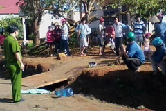 Hiện trường vụ án mạng. (Ảnh: Hoàng Tiến/Vietnam+) 