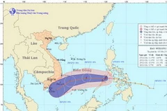 Vị trí và đường đi của bão. (Nguồn: Trung tâm Dự báo Khí tượng Thủy văn Trung ương)