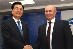 Chủ tịch Trung Quốc gặp Tổng thống Nga. (Nguồn: Xinhua)