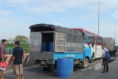 Hiện trường vụ tai nạn. (Ảnh: Hoàng Tuấn/Vietnam+)