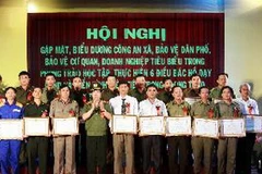 Thứ trưởng Bùi Văn Nam trao Bằng khen cho các đại biểu có thành tích xuất sắc. (Ảnh: Doãn Tấn/TTXVN)