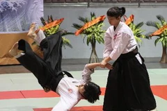 Biểu diễn Aikido. (Ảnh: Ngọc Trường/TTXVN)