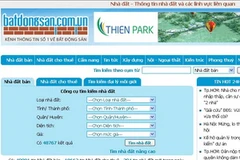 Ảnh chụp màn hình website http://batdongsan.com.vn.