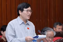 Đại biểu Quốc hội tỉnh Kon Tum Tô Văn Tám phát biểu ý kiến. (Ảnh: Nhan Sáng/TTXVN)
