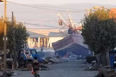 Cảnh tàn phá do động đất ở Chile. (Ảnh: AFP/TTXVN). 