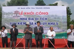 Lễ khởi công xây dựng Nhà bia. (Ảnh: Văn Sơn/Vietnam+)