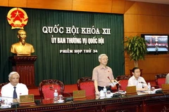 Phiên họp của Ủy ban Thường vụ Quốc hội. (Ảnh: Trí Dũng/TTXVN).