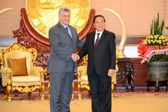 Tổng Bí thư, Chủ tịch nước Lào ông Miguel Diaz-Canel Bermudez. (Ảnh: Hoàng Chương/Vietnam+)