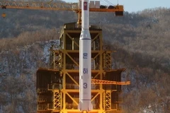 Tên lửa tầm xa của Triều Tiên được phóng đi từ Trung tâm vũ trụ Sohae ở Tongchang-ri ngày 12/12/2012. Ảnh tư liệu. (Nguồn: Kyodo/TTXVN)