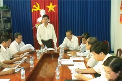 Triển khai kế hoạch tuyên truyền bầu cử đại biểu Quốc hội tại An Giang. (Ảnh: Báo An Giang)