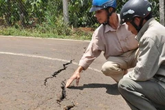 Hiện tượng nứt đất ở Di Linh. (Nguồn: Internet)