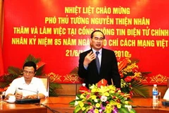 Phó Thủ tướng Nguyễn Thiện Nhân phát biểu tại buổi làm việc. (Ảnh: Chinhphu.vn)
