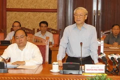 Tổng Bí thư Nguyễn Phú Trọng phát biểu khai mạc. (Ảnh: Trí Dũng/TTXVN)