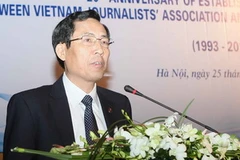 Chủ tịch Hội Nhà báo Việt Nam Thuận Hữu phát biểu khai mạc. (Ảnh: Phương Hoa/TTXVN)