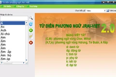 Từ điển điện tử phương ngữ Jrai-Việt. (Nguồn: Sở Thông tin và Truyền thông tỉnh Gia Lai) 