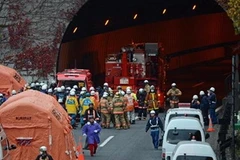 Sập hầm đường bộ ở Nhật. (Nguồn: AFP/Getty Images)