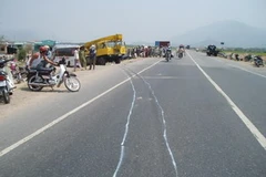 Hiện trường vụ tai nạn. (Ảnh: Đức Ánh/Vietnam+).