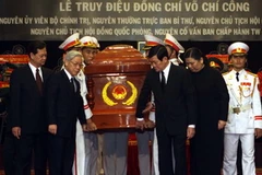 Lễ truy điệu nguyên Chủ tịch Võ Chí Công. (Ảnh: Thanh Vũ/TTXVN)
