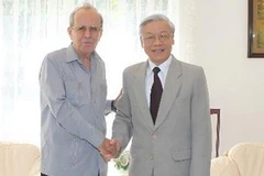 Tổng Bí thư Nguyễn Phú Trọng tiếp Chủ tịch Quốc hội Cuba Ricardo Alarcon. (Ảnh: Trí Dũng/TTXVN)