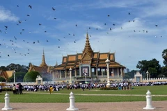 Thi thể Cựu Vương Norodom Sihanouk được quàn tại Hoàng Cung Campuchia trong 3 tháng. (Ảnh: Xuân Khu/Vietnam+)