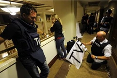 Các nhà báo bị cầm giữ trong khách sạn Hotel Rixos ở thủ đô Tripoli. (Nguồn: Reuters)