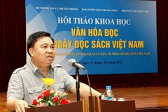 Thứ trưởng Bộ Thông tin và Truyền thông Đỗ Quý Doãn phát biểu khai mạc hội thảo. (Ảnh: Minh Tú/TTXVN)
