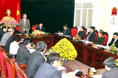 Ông Đinh Thế Huynh phát biểu tại buổi làm việc. (Nguồn: Báo Ninh Bình)