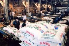 Phân xưởng đóng bao phân đạm. (Ảnh: Hà Thái/TTXVN) 