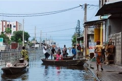 Ngập lụt tại Benin. (Ảnh: AP)