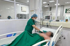 Bác sĩ điều trị cho bệnh nhân. (Ảnh: PV/Vietnam+)