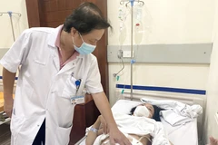 Bác sỹ thăm khám cho bệnh nhân. (Ảnh: PV/Vietnam+)