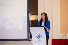 Trưởng đại diện UNFPA tại Việt Nam, Bà Naomi Kitahara phát biểu tại buổi công bố. (Ảnh: PV/Vietnam+)