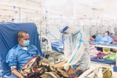 Nhân viên y tế chăm sóc cho bệnh nhân mắc COVID-19. (Ảnh: PV/Vietnam+)