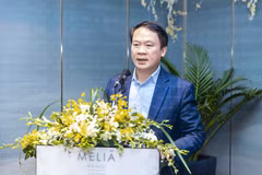 Phó giáo sư Phạm Mạnh Hùng - Phó chủ tịch Hội tim mạch học Việt Nam phát biểu tại buổi ký kết. (Ảnh: PV/Vietnam+)