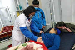 Nhân viên y tế thăm khám sức khoẻ cho người dân vùng cao. (Ảnh: PV/Vietnam+)