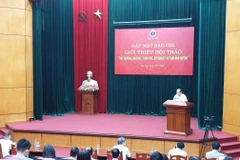 Bộ Y tế thông tin báo chí giới thiệu về Hội thảo Hải Thượng Lãn Ông - Thân thế, sự nghiệp và tầm ảnh hưởng. (Ảnh: PV/Vietnam+)