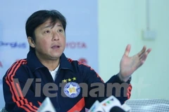 Huỳnh Đức là người rất thẳng thắn trong các cuộc họp báo. (Ảnh: Minh Chiến/Vietnam+)