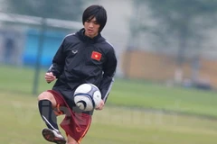 Tuấn Anh có thể tập luyện trở lại trong khoảng một tháng nữa. (Ảnh: Minh Chiến/Vietnam+)