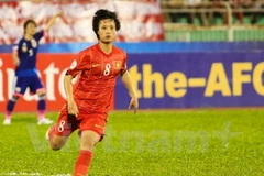 Minh Nguyệt và đồng đội đã cố gắng hết sức. (Ảnh: Minh Chiến/Vietnam+)