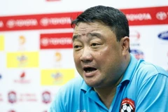 Việt Hoàng mong cổ động viên ở bên đội bóng trong khó khăn. (Ảnh: Minh Chiến/Vietnam+)