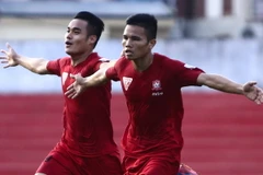 Hải Phòng đang thăng hoa với những cầu thủ nội xuất sắc. (Ảnh: Minh Chiến/Vietnam+)