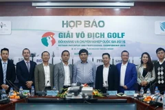 Toàn cảnh cuộc họp báo trước thềm Giải Vô địch Golf đối kháng quốc gia 2016. (Ảnh: Minh Chiến/Vietnam+)