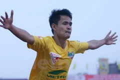 Mùa trước, Đình Tùng có 13 pha lập công tại V-League. (Ảnh: Minh Chiến/Vietnam+)
