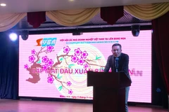 Ông Lê Trường Sơn phát biểu tại buổi gặp mặt. (Ảnh: uang VInh/Vietnam+)