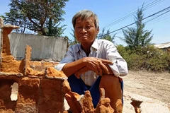 Sự cố nước muối nhiễm mặn khu dân cư đã phá hỏng gần 600 giếng nước, khiến người dân thôn Quán Thẻ sống mòn với tình trạng khát nước ngọt. (Ảnh: Hùng Võ/Vietnam+) 