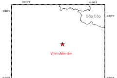 Bản đồ chấn tâm động đất. (Nguồn: Viện VLĐC)
