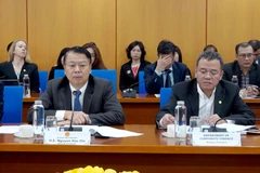 Thứ trưởng Bộ Tài Chính Nguyễn Đức Chi phát biểu tại buổi làm việc. (Ảnh: CTV/Vietnam+)