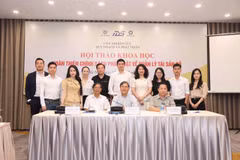 Hội thảo “Hoàn thiện chính sách, pháp luật về tài sản số trong bối cảnh Việt Nam đang chủ động, tích cực tham gia cuộc Cách mạng công nghiệp lần thứ tư,” ngày 15/5. (Ảnh: PV/Vietnam+)